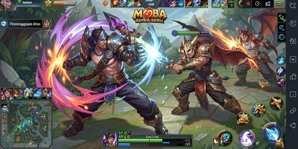 Tampilan dinamis gameplay seru dalam API36 MOBA.