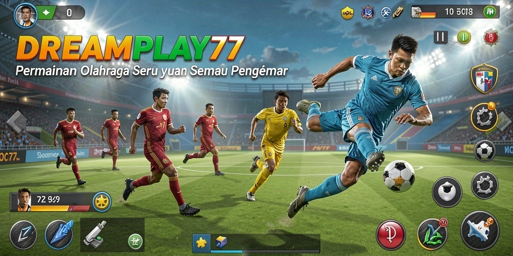 Screenshot gameplay menampilkan aksi penuh semangat dalam tantangan olahraga.
