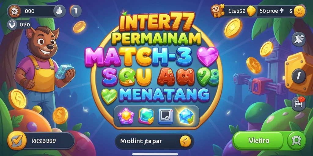 Tampilan gameplay Match-3 yang seru di INTER77.
