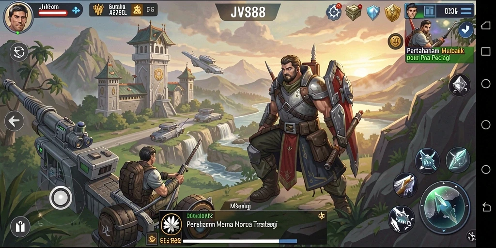 Tampilan gameplay seru JVS88 yang menampilkan pertahanan menara yang strategis.