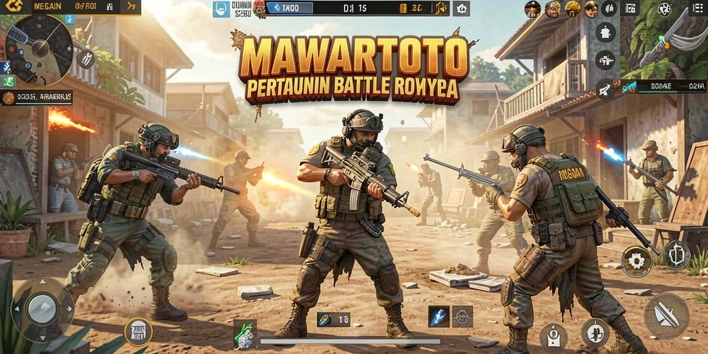 Tampilan gameplay seru dalam MAWARTOTO, bertempur dengan pemain lain.