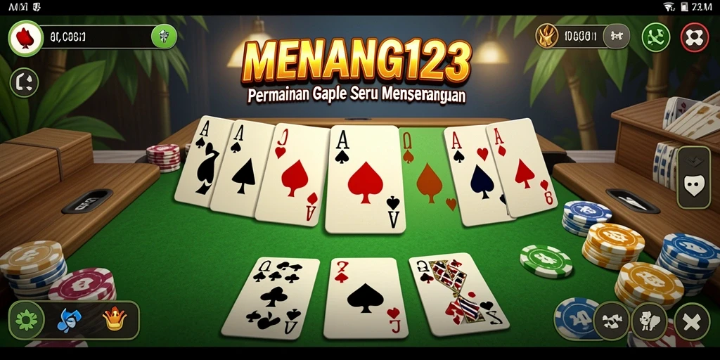 Tampilan gameplay Gaple yang seru di MENANG123.