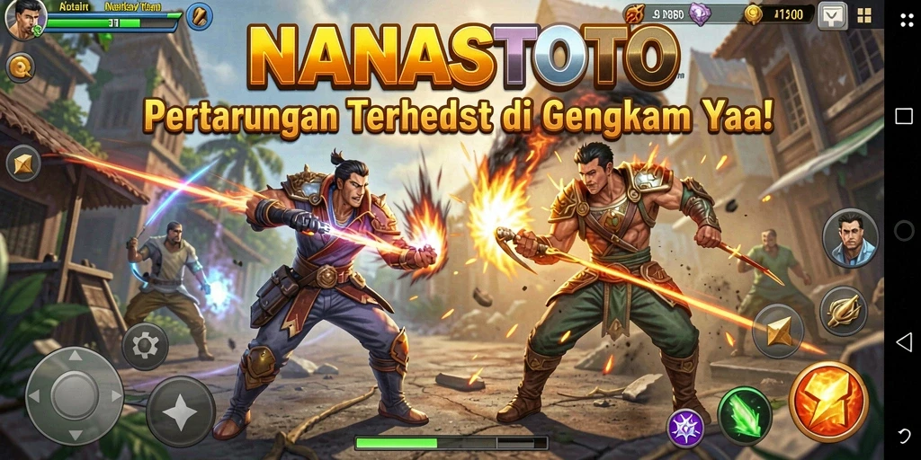 Screenshot NANASTOTO menampilkan aksi pertarungan yang mendebarkan.