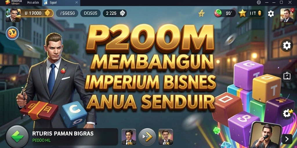 Tangkapan layar gameplay P200M yang menampilkan manajemen bisnis seru.