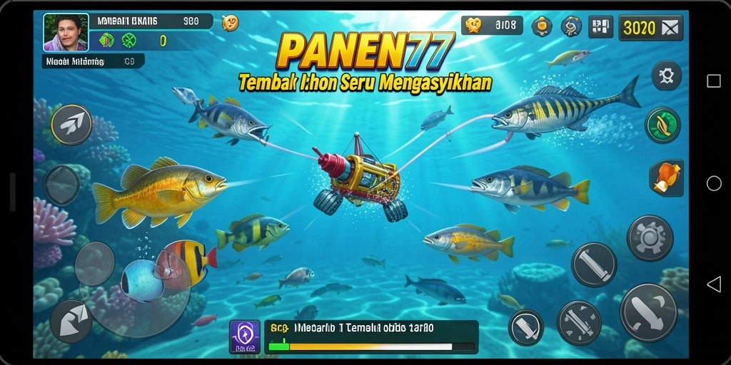 Screenshot utama gameplay Tembak Ikan yang menarik di PANEN77.