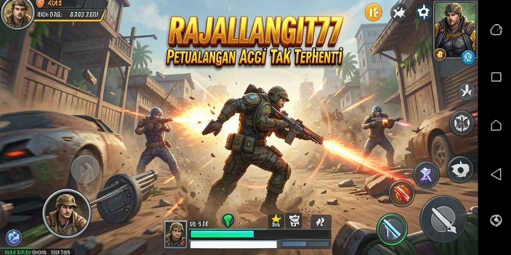 Tampilan aksi mendebarkan dari gameplay RAJALANGIT77.