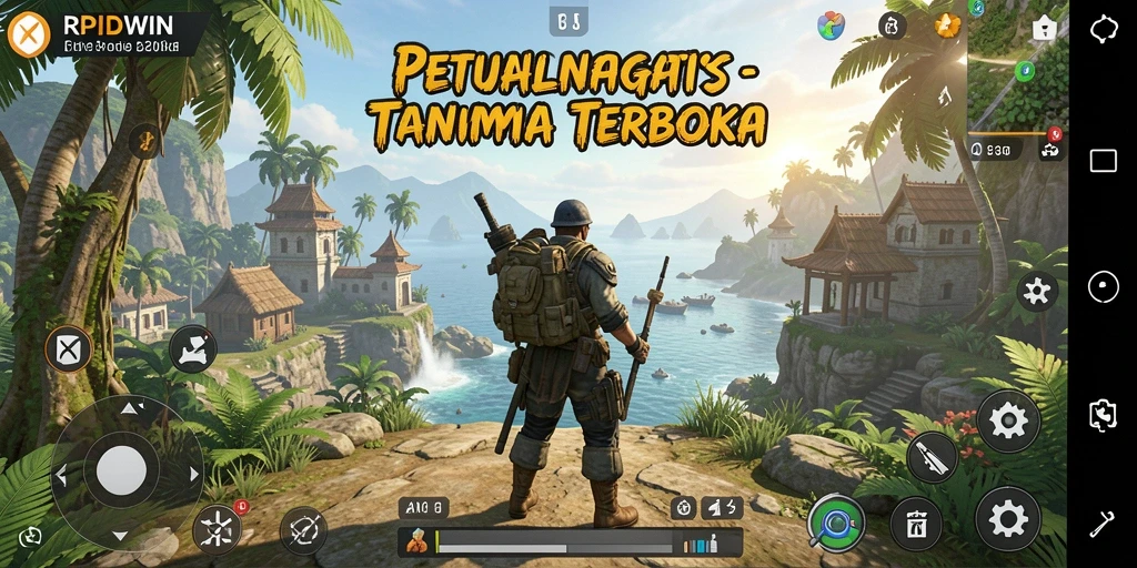 Tampilan gameplay RPIDWIN dalam dunia Open World yang luas.