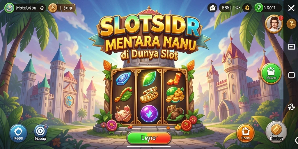 Screenshot SLOTSIDR menampilkan aksi seru dalam pertahanan menara.