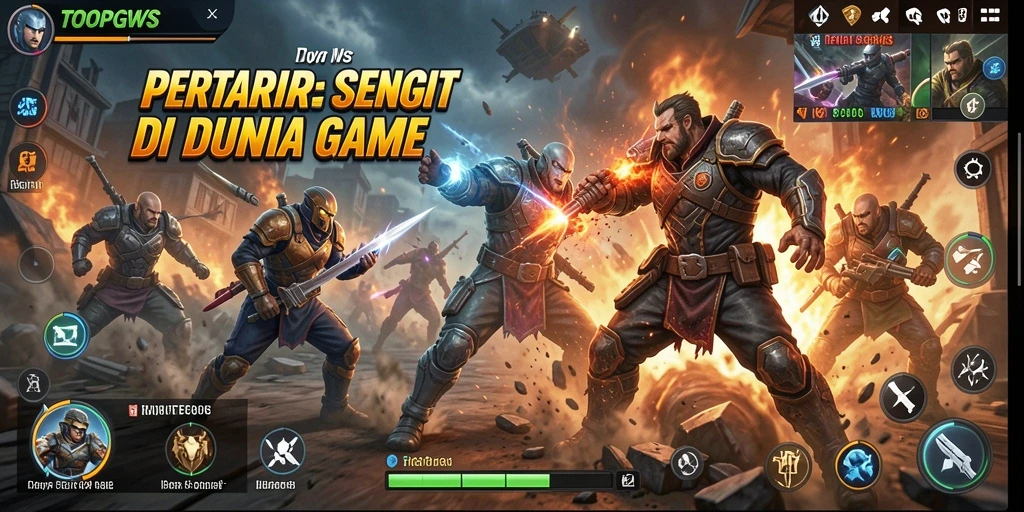 Tampilan gameplay TOOPGWS yang mendebarkan saat pertarungan berlangsung.